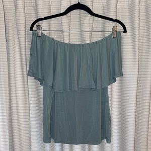 Hummingbird Seafoam Off The Shoulder Top